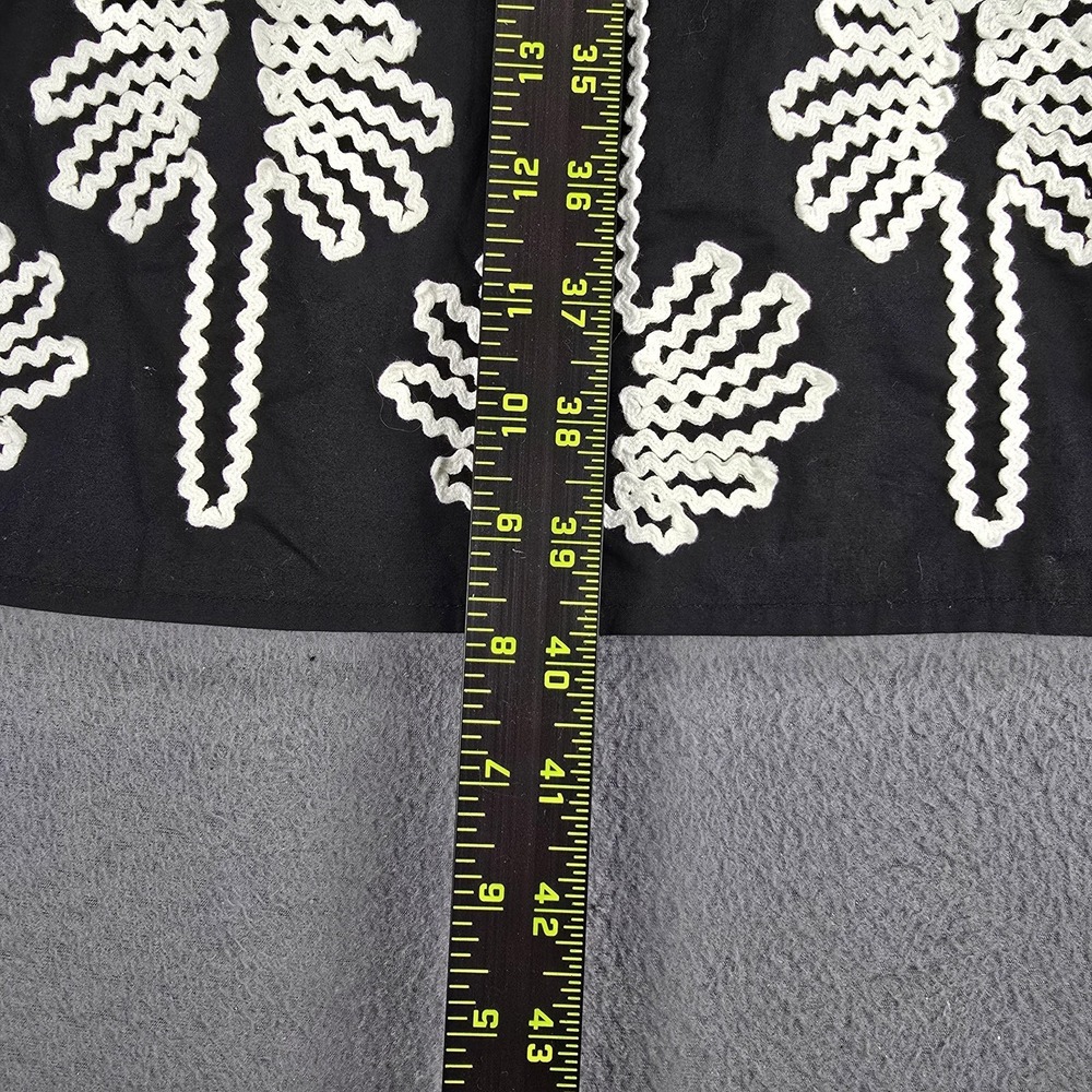 Rails Baja Dress Womens Large Black Palm Trees Embroidered Smocked Cotton NWT - Picture 9 of 14